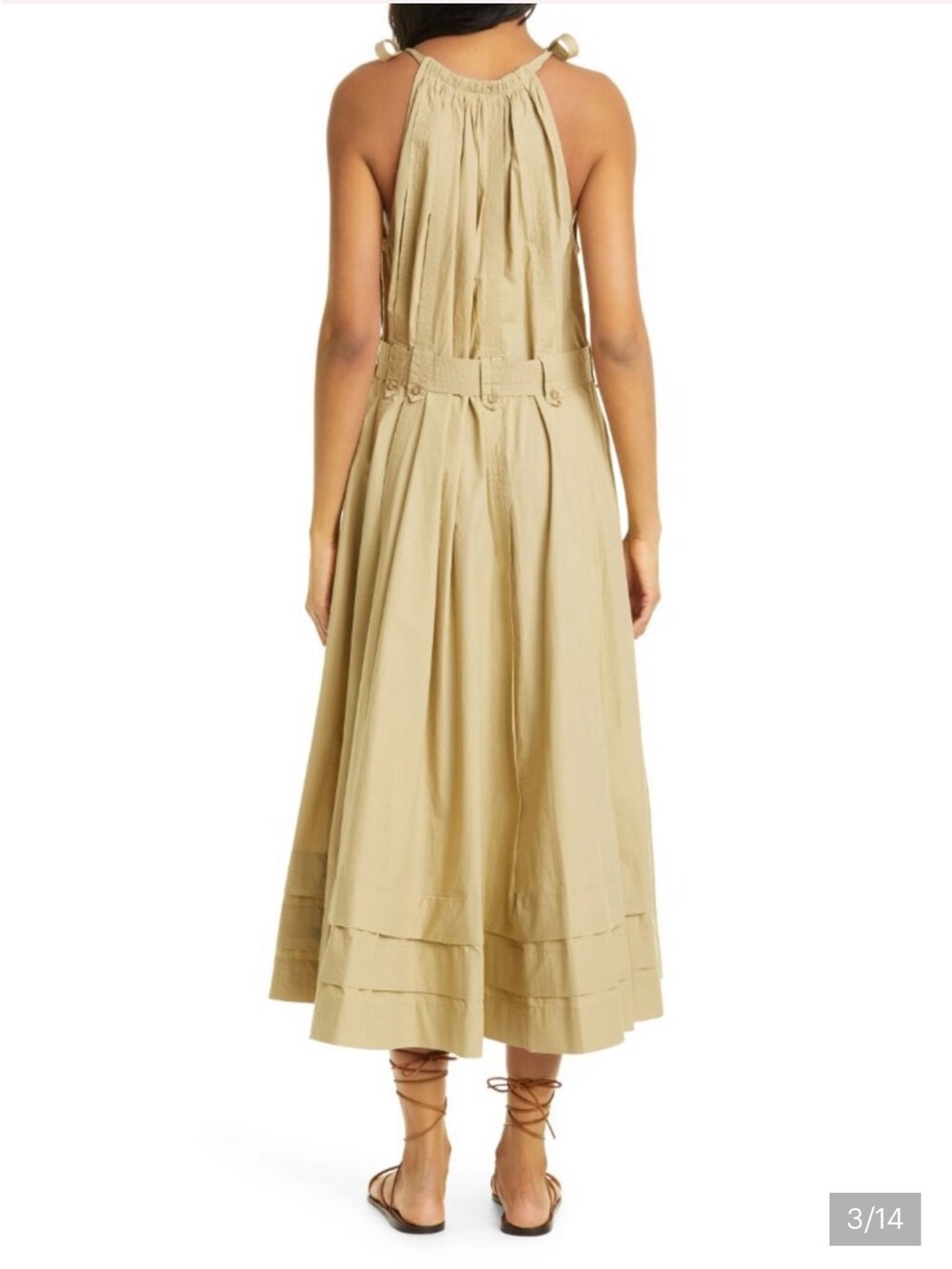 💫NWOT Ulla Johnson Joni Midi Dress in Khaki💫 - Picture 2 of 7